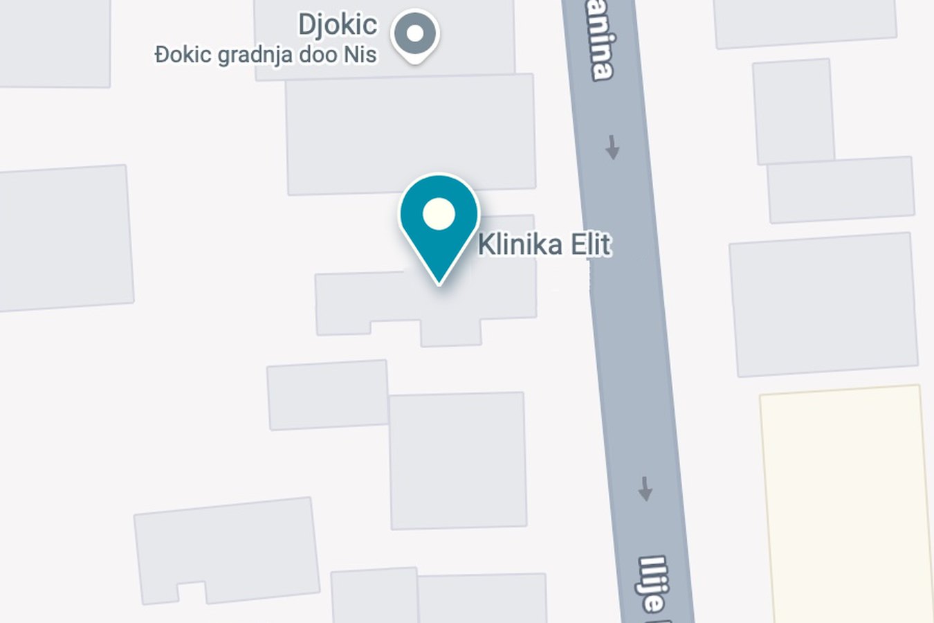 Lokacija Klinike Elit, Ilije Birčanina 25, Niš
